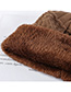 Fashion Khaki Plush Knitted Twisted Woolen Cap Bib Two-piece