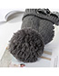 Fashion Gray Color Matching Knit Plus Velvet Cap