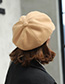 Fashion Caramel Colour Woolen Octagonal Cap