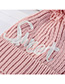 Fashion Pink Letter Knit Wool Hat