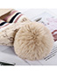 Fashion White Knitted Wool Ball Color Matching And Cashmere Cap