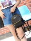 Fashion Black Contrast Zipper Backpack