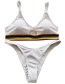 Fashion Gray Two-color Triangle Split Swimsuit