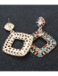 Color Alloy Diamond-studded Geometric Diamond Earrings