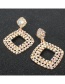 White Ab Alloy Diamond-studded Geometric Diamond Earrings