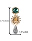 Gold Rhinestone Water Drop Emerald Alloy Earrings