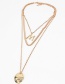 Gold M Letter Multi-layer Necklace