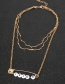 Gold Pin Digital Multi-layer Necklace