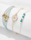 Color Small Daisy Flower Line Woven Bracelet 3 Piece Set