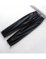 Fashion Black Letter Elastic Waist Overalls