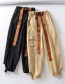 Fashion Khaki Long Belt Lace Up Multi Pocket Overalls