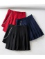 Fashion Navy Pleated Irregular A-line Skirt
