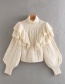 Fashion Beige Stacked Ruffled Eight-strand Knitted Sweater