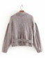 Fashion Gray Lace-up Pocket Tweed Jacket