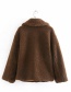 Fashion Brown Fleece Short Single-breasted Coat