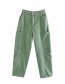 Fashion Green Washed Pocket Jeans