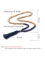 Fashion Navy Wooden Beads Agate Gem Tassel Necklace