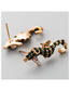Fashion Green Diamond-studded Animal Hippocampus Alloy Earrings