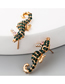 Fashion Green Diamond-studded Animal Hippocampus Alloy Earrings