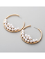 Fashion Gold C-shaped Metal Inlaid Pearl Stud Earrings