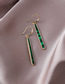 Fashion Green Textured Long Strip Earrings