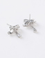 Fashion Silver  Silver Pin Micro-inlaid Zircon Bow Earrings