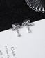 Fashion Silver  Silver Pin Micro-inlaid Zircon Bow Earrings