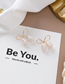 Fashion Gold  Silver Needle Bow Cherry Irregular Pearl Earrings