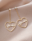 Fashion Gold  Silver Pin Micro-inlaid Zircon Ecg Heart-shaped Earrings
