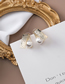 Fashion Gold  Silver Needle Pearl Geometric Bent Earrings