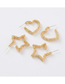 Fashion Star 925 Silver Pin Metal Bump Texture Love Five-pointed Star Stud Earrings