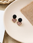 Fashion Brown  Silver Needle Woven Texture Square Stud Earrings