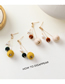 Fashion Yellow  Silver Needle Hit Color Ball Earrings