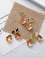Fashion U-shaped  Silver Needle Irregular Drop Glaze Oval Earrings