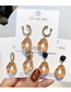 Fashion U-shaped  Silver Needle Irregular Drop Glaze Oval Earrings