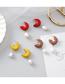 Fashion Yellow C-shaped Drop Glazed Pearl Earrings