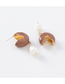 Fashion Brown C-shaped Drop Glazed Pearl Earrings