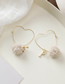 Fashion Beige Letter Heart Shaped Pompom Earrings
