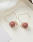 Fashion Pink Letter Heart Shaped Pompom Earrings