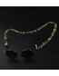Dark Green Acrylic Leopard Double Color Glasses Chain