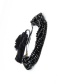 Fashion Black Rice Beads Woven Heart-shaped Eye Crystal Bracelet