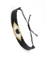 Fashion Black Rice Beads Woven Heart-shaped Eye Crystal Bracelet