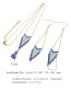 Fashion Blue Rice Beads Woven Geometric Pattern Earrings Necklace