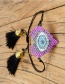 Purple Rice Beads Woven Eye Heart Bracelet
