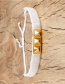 White Electroplated Rivet Beaded Woven Bracelet