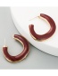 Red Geometric Drip Earrings
