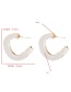 White Geometric Drip Earrings