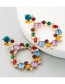 Color Openwork Geometric Diamond Earrings