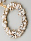 White K Small Flower Round Alloy Diamond Earrings
