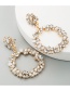 White K Small Flower Round Alloy Diamond Earrings